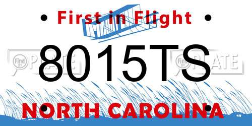 8015TS North Carolina License Plate