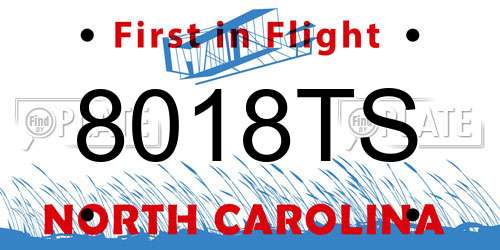 8018TS North Carolina License Plate