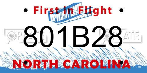 801B28 North Carolina License Plate