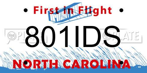 801IDS North Carolina License Plate