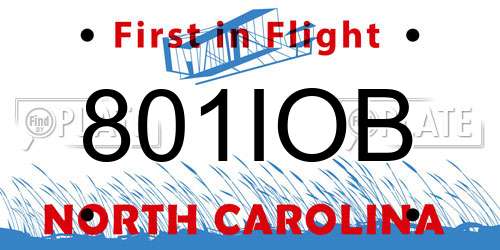 801IOB North Carolina License Plate
