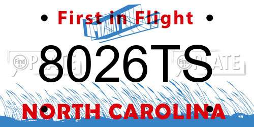 8026TS North Carolina License Plate