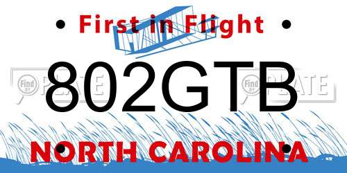 802GTB North Carolina License Plate