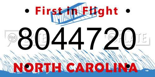 8044720 North Carolina License Plate