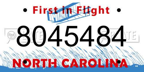 8045484 North Carolina License Plate