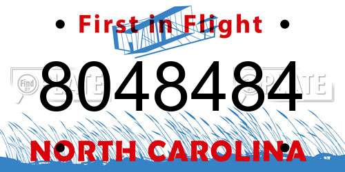 8048484 North Carolina License Plate