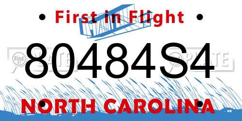 80484S4 North Carolina License Plate