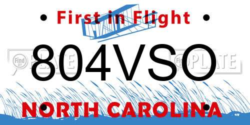 804VSO North Carolina License Plate