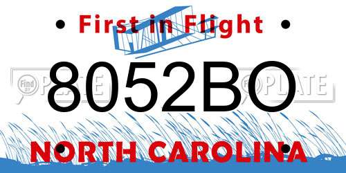 8052BO North Carolina License Plate