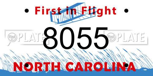 8055 North Carolina License Plate