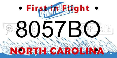 8057BO North Carolina License Plate