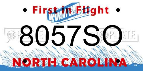 8057SO North Carolina License Plate