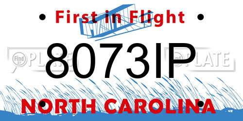 8073IP North Carolina License Plate
