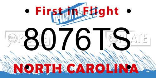 8076TS North Carolina License Plate