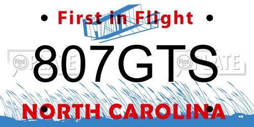 807GTS North Carolina License Plate