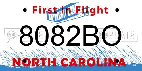 8082BO North Carolina License Plate