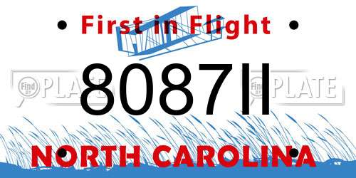 8087II North Carolina License Plate