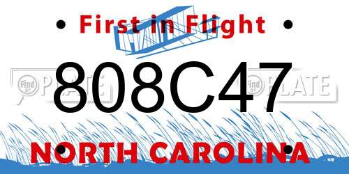808C47 North Carolina License Plate