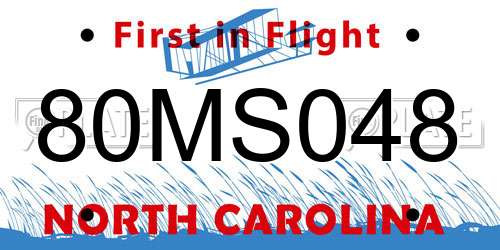 80MS048 North Carolina License Plate