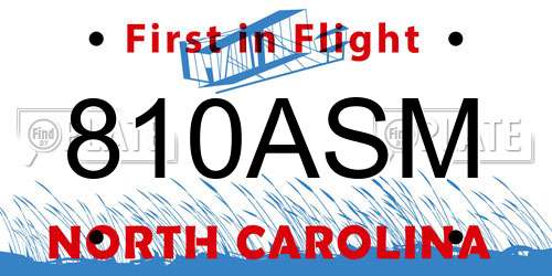 810ASM North Carolina License Plate