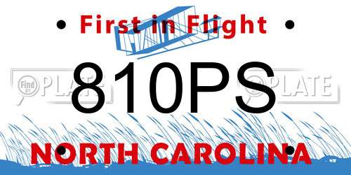 810PS North Carolina License Plate