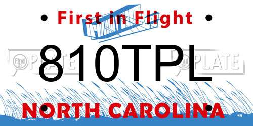 810TPL North Carolina License Plate