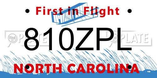 810ZPL North Carolina License Plate