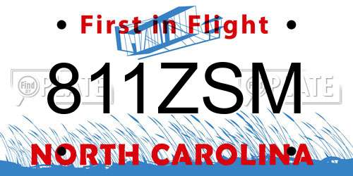 811ZSM North Carolina License Plate