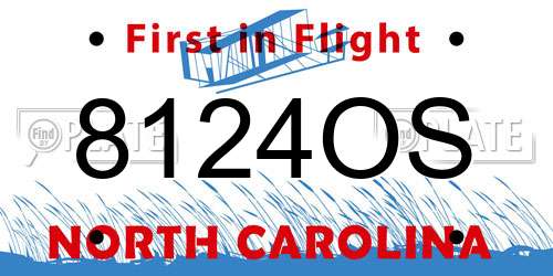 8124OS North Carolina License Plate