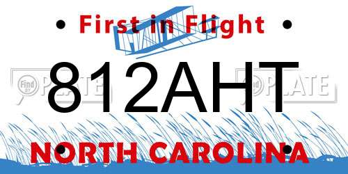 812AHT North Carolina License Plate