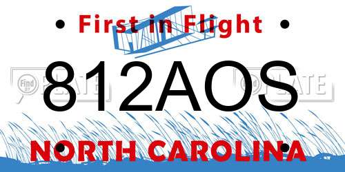 812AOS North Carolina License Plate
