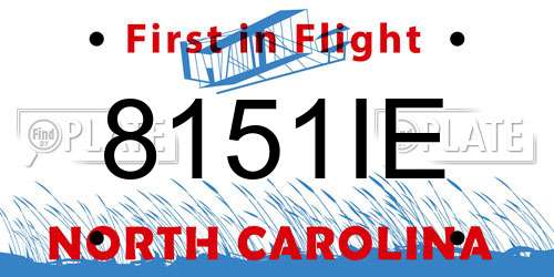 8151IE North Carolina License Plate