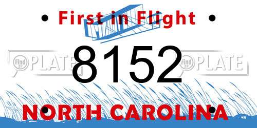 8152 North Carolina License Plate