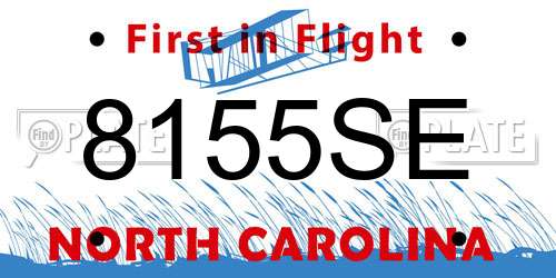 8155SE North Carolina License Plate