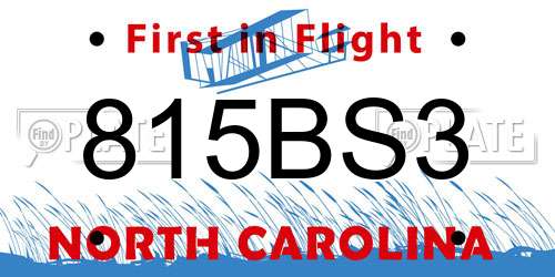 815BS3 North Carolina License Plate