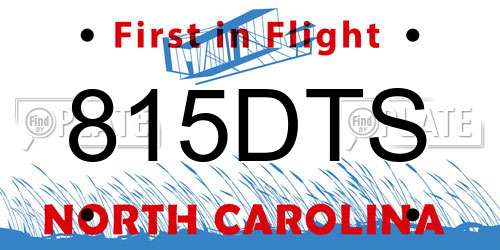 815DTS North Carolina License Plate