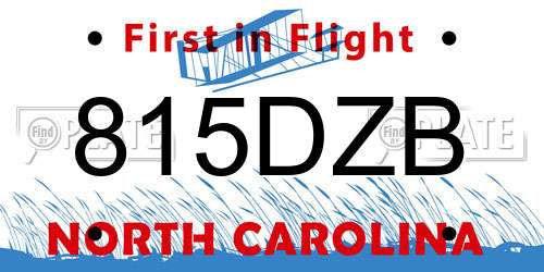 815DZB North Carolina License Plate