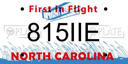 815IIE North Carolina License Plate