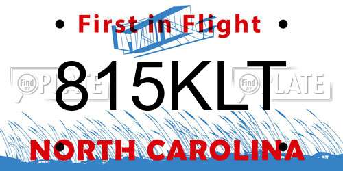 815KLT North Carolina License Plate