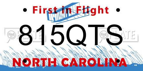 815QTS North Carolina License Plate