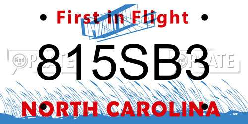 815SB3 North Carolina License Plate