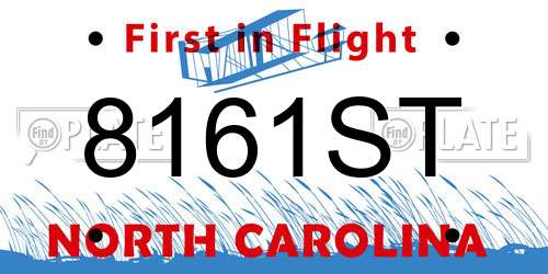 8161ST North Carolina License Plate