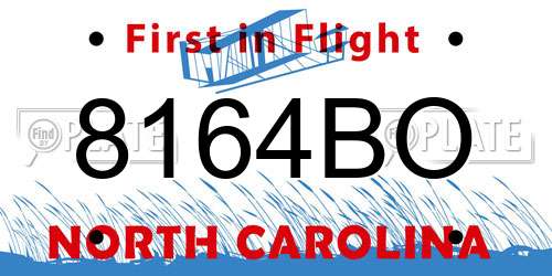 8164BO North Carolina License Plate