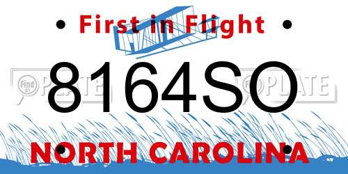 8164SO North Carolina License Plate