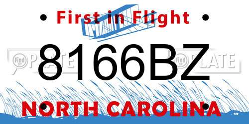 8166BZ North Carolina License Plate