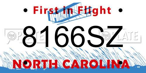 8166SZ North Carolina License Plate