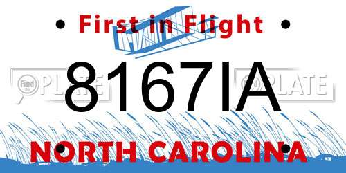 8167IA North Carolina License Plate