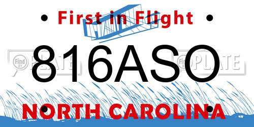 816ASO North Carolina License Plate