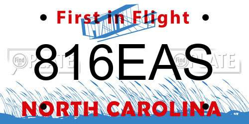 816EAS North Carolina License Plate
