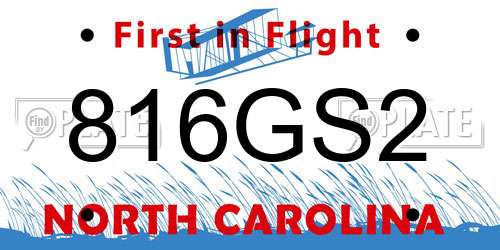 816GS2 North Carolina License Plate